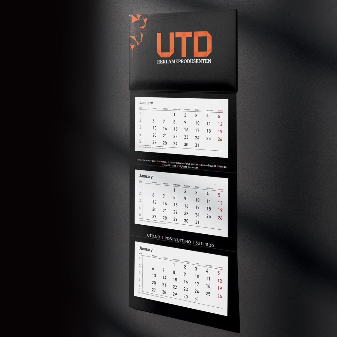 UTD - Tredelt kalender